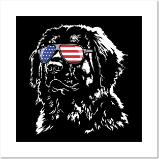 Leonberger American Flag sunglasses patriotic dog Posters and Art